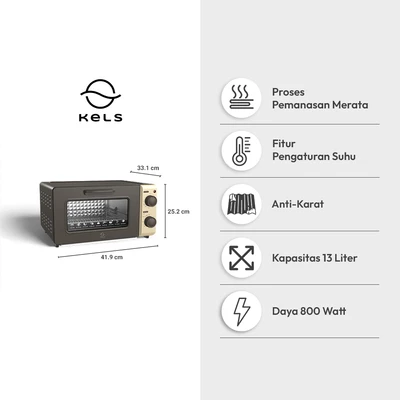 Gambar Kels Welly Oven Toaster 13 Liter - Cokelat Tua