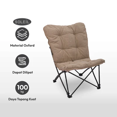 Gambar Soleil Kursi Camping Lipat Big Butterfly - Cokelat Muda
