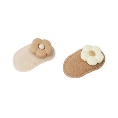 Gambar Ataru Jepit Rambut Oval Flower Set 2 pcs - Cokelat