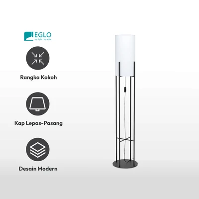 Gambar Eglo Glastonbury Lampu Lantai - Hitam/Putih