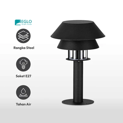 Gambar Eglo Chiappera Lampu Taman Bollard E27 33 cm - Hitam