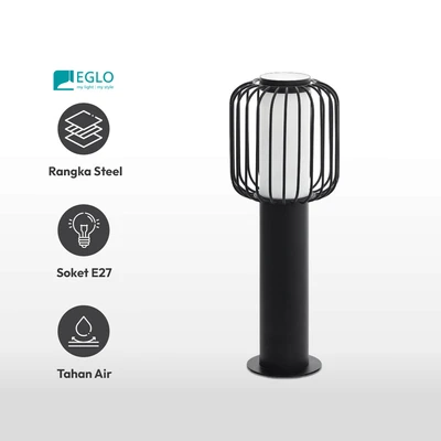 Gambar Eglo Ravello Lampu Taman Bollard E27 45 cm - Hitam