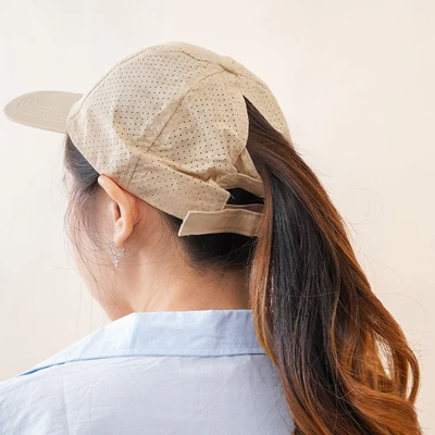 Gambar Ataru Topi Baseball Ponytail Nylon - Krem Beige