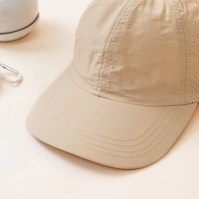 Gambar Ataru Topi Baseball Ponytail Nylon - Krem Beige