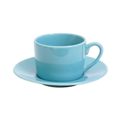 Gambar Selma Kara Cangkir Dengan Saucer Keramik 210 ml - Biru