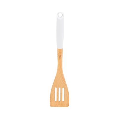 Gambar Cooking Color Blanc Spatula Slotted Wood - Putih