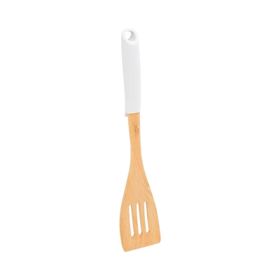 Gambar Cooking Color Blanc Spatula Slotted Wood - Putih