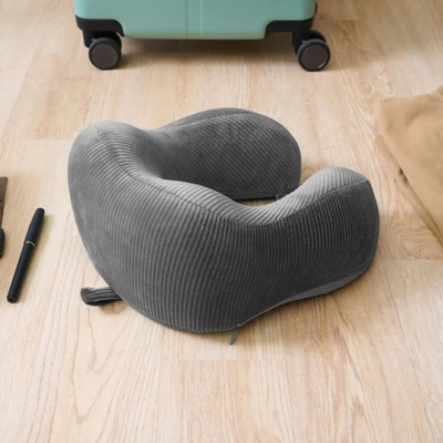 Gambar Passport Bantal Leher Memory Foam - Abu-abu Charcoal Stone