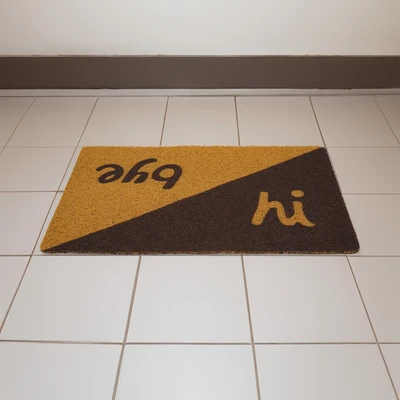 Gambar Informa Keset Dapur & Outdoor PVC Print Hi Bye 40x60 cm - Cokelat/Hitam