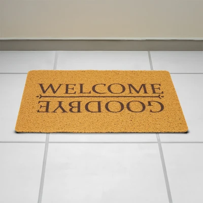 Gambar Informa Keset Kamar Mandi & Dapur PVC Print Welcome Bye 40x60 cm - Cokelat