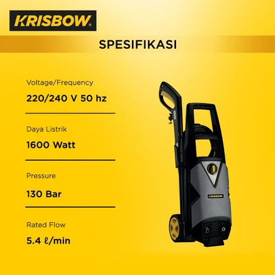 Gambar Krisbow High Pressure Cleaner Home Use 130 Bar 1600 Watt FRHPE130A