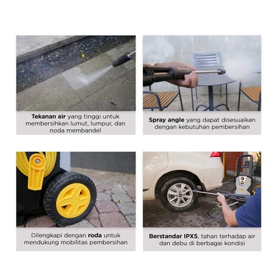Gambar Krisbow High Pressure Cleaner Home Use 170 Bar 2500 Watt FRHPE170A - Hitam