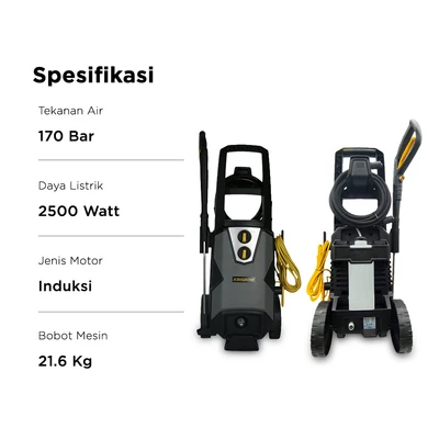 Gambar Krisbow High Pressure Cleaner Home Use 170 Bar 2500 Watt FRHPE170A - Hitam