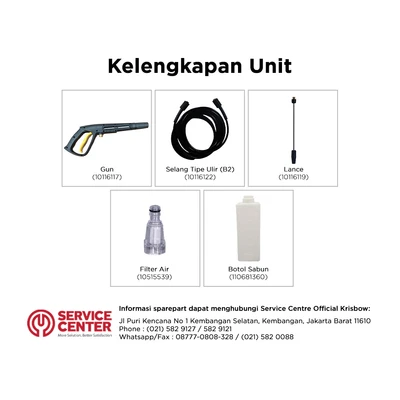Gambar Krisbow High Pressure Cleaner Home Use 170 Bar 2500 Watt FRHPE170A - Hitam