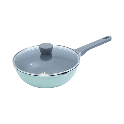 Gambar Cooking Color Ziva Wajan Penggorengan Wok Aluminium 26 cm - Hijau