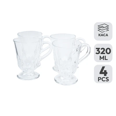 Gambar Appetite Darel Gelas Kaca 320 ml Set 4 Pcs Transparan