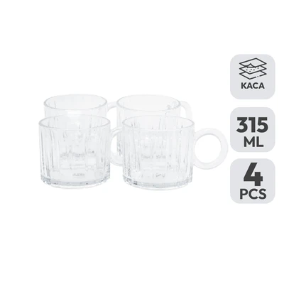 Gambar Appetite Dary Gelas Kaca 315 ml Set 4 Pcs Transparan