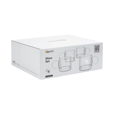 Gambar Appetite Dary Gelas Kaca 315 ml Set 4 Pcs Transparan