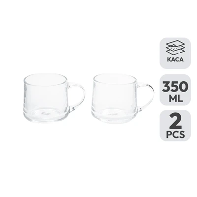 Gambar Appetite Ducan Gelas Kaca 350 ml Set 2 Pcs Transparan
