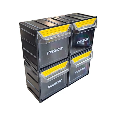 Jual Krisbow Set 4 Pcs Kotak Penyimpanan Stackable Lrsb1 Terbaru | Ruparupa
