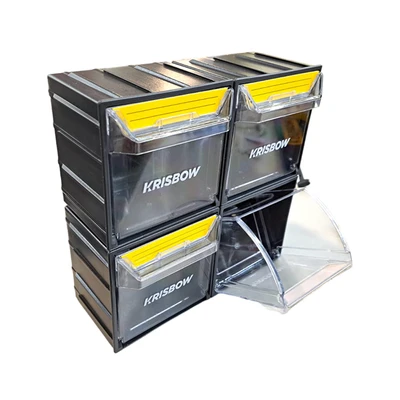 Jual Krisbow Set 4 Pcs Kotak Penyimpanan Stackable Lrsb1 Terbaru | Ruparupa