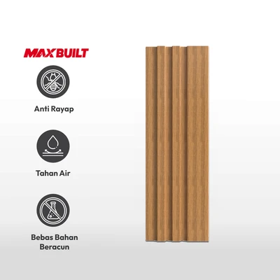 Gambar Maxbuilt 290x13x1.2 cm Panel Dinding Ps Motif Kayu - Cokelat Teak