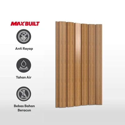 Gambar Maxbuilt 290x4.7x2 cm Panel Dinding Flex Motif Kayu - Cokelat Teak