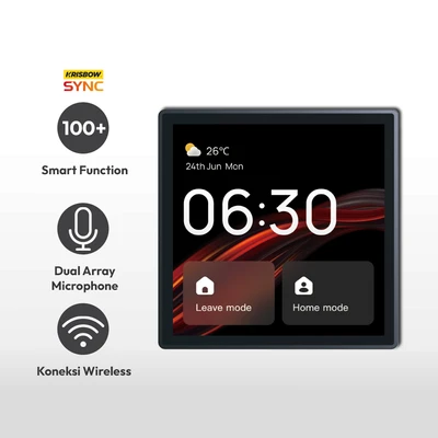 Gambar Krisbow Sync Smart Wifi Kontrol Panel 4 Inci - Hitam