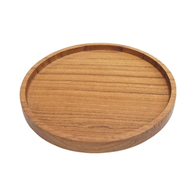 Gambar Nicoles Natural Tatakan Gelas Round 17 cm Kayu Jati - Cokelat