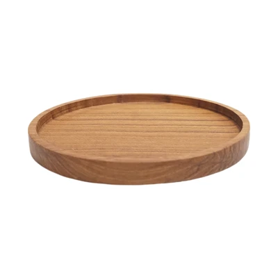 Gambar Nicoles Natural Tatakan Gelas Round 17 cm Kayu Jati - Cokelat