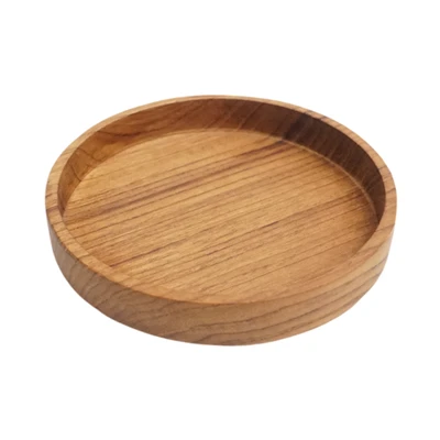 Gambar Nicoles Natural Tatakan Gelas Round 10 cm Kayu Jati - Cokelat