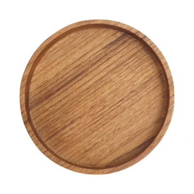 Gambar Nicoles Natural Tatakan Gelas Round 10 cm Kayu Jati - Cokelat