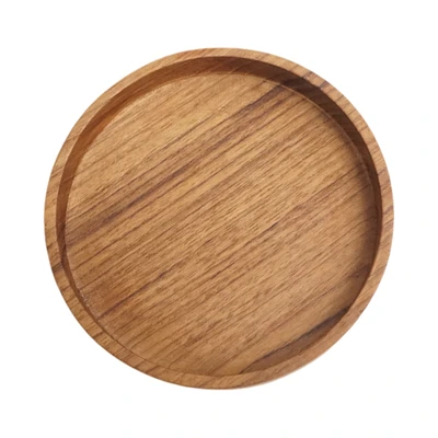 Gambar Nicoles Natural Tatakan Gelas Round 10 cm Kayu Jati - Cokelat
