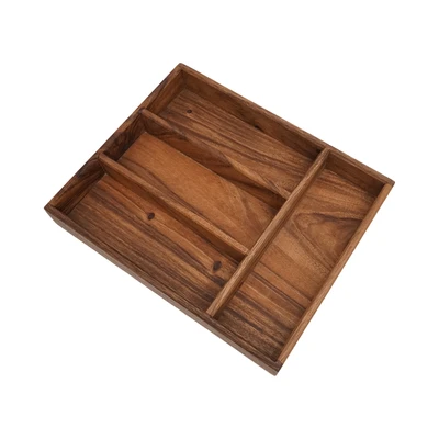 Gambar Nicoles Natural Tempat Alat Makan Kayu Jati - Cokelat