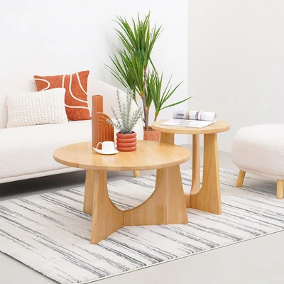 Jual Informa Yumi Meja Tamu Round Cokelat Oak Terbaik | Informa