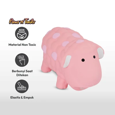 Gambar Paws N Tail Mainan Anjing Latex Squaker Sheep - Pink