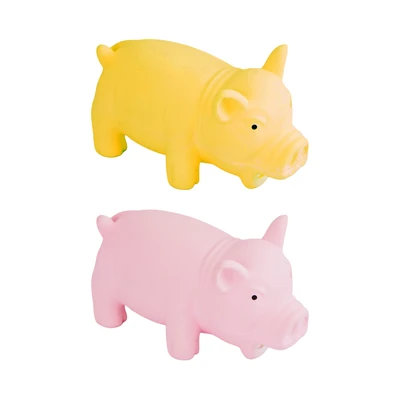 Gambar Paws N Tail Mainan Anjing Latex Squaker Piggy - Kuning