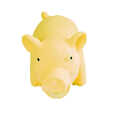 Gambar Paws N Tail Mainan Anjing Latex Squaker Piggy - Kuning