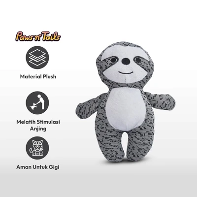 Gambar Paws N Tail Hunting Mainan Anjing Plush Sloth