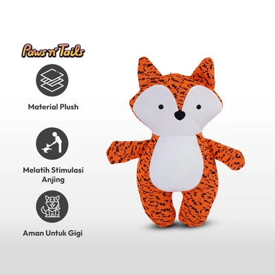 Gambar Paws N Tail Hunting Mainan Anjing Plush Fox