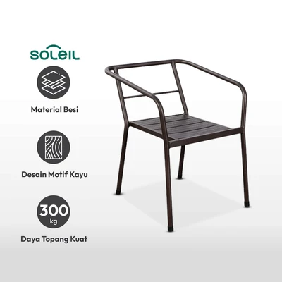Gambar Soleil Onix Kursi Teras Berlengan Steel - Hitam