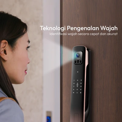 Gambar Krisbow Sync Smart Digital Door Lock Camera Face Id R7 - Hitam