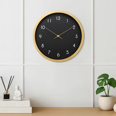 Gambar Informa Jam Dinding Motif Kayu 30 cm - Hitam