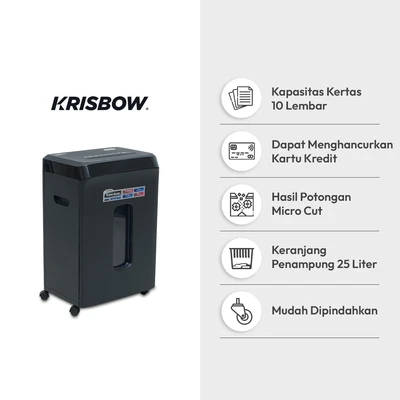 Gambar Krisbow Mesin Penghancur Kertas S4210M - Hitam