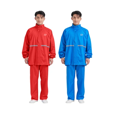 Gambar Otto Klasse Ukuran 3XL Jas Hujan PVC Dengan Reflector - Merah