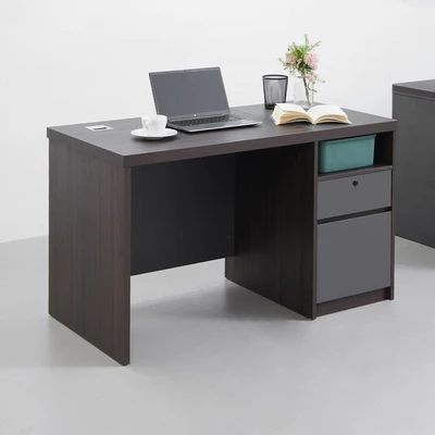 Gambar Informa Moza Meja Kantor 140x70x75 cm - Cokelat Walnut/Abu-Abu