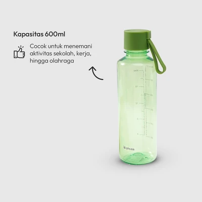 Gambar Picas Nako Botol Minum Plastik 600 ml - Hijau