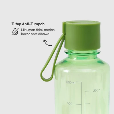 Gambar Picas Nako Botol Minum Plastik 600 ml - Hijau