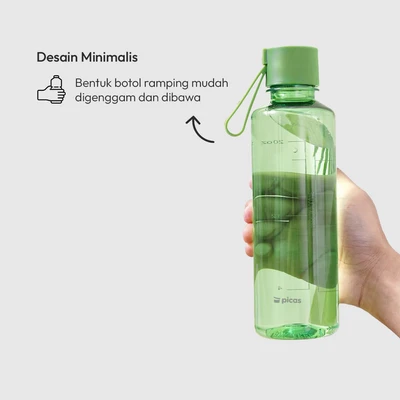 Gambar Picas Nako Botol Minum Plastik 600 ml - Hijau