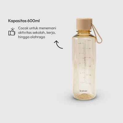 Gambar Picas Nako Botol Minum Plastik 600 ml - Krem